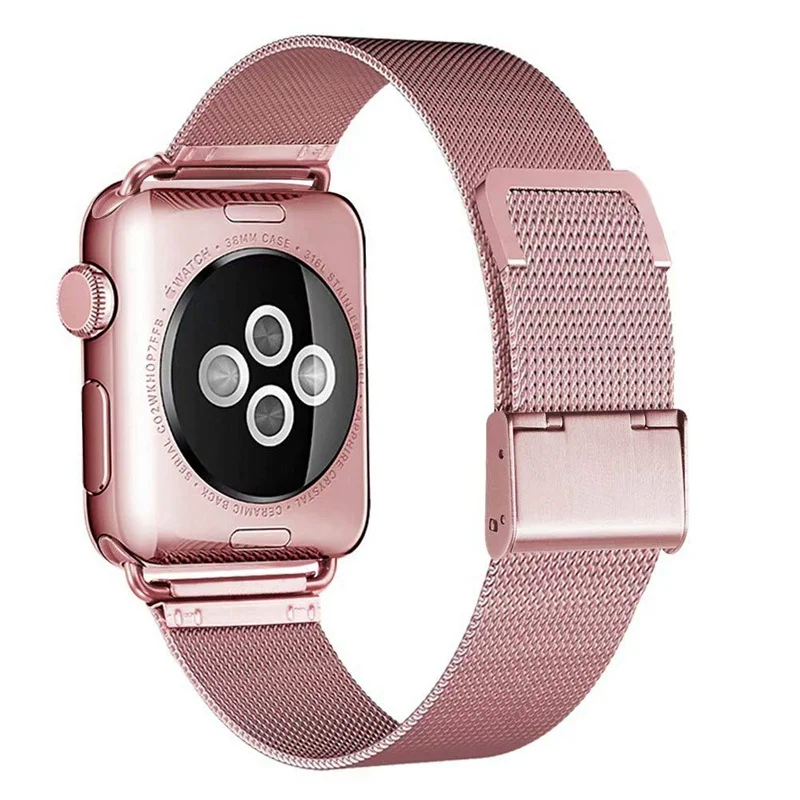 Миланский ремешок для Apple Watch Band 42 мм 38 мм 40 мм 44 мм металлический браслет из нержавеющей стали сетчатый ремешок для часов iwatch Serise4321