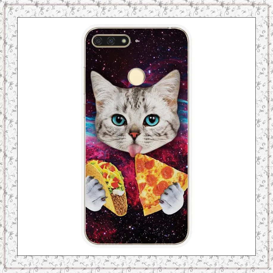 pizza cat Чехол для huawei Honor 7A pro, 5,7 ', мягкий силиконовый чехол с принтом, чехол s для huawei Honor 7 A, Honor 7A pro, Fundas, Coque Capa - Цвет: pizza cat