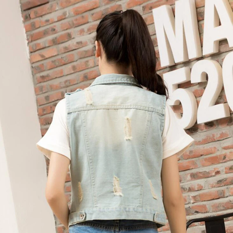Женский короткий топ винтажный с дырками на кнопках|denim tank|women crop topwomen fashion top |