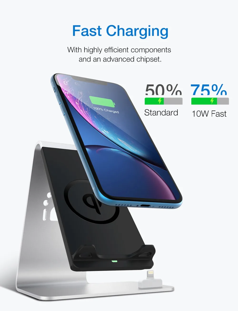 Bestand 2 в 1 Airpods подставка Беспроводная зарядка настольная док станция для планшета