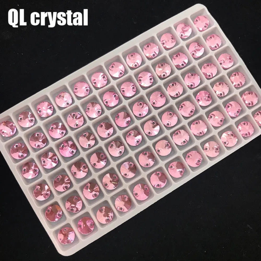 Стразы QL с кристаллами для шитья розовые стразы плоским основанием круглые камни