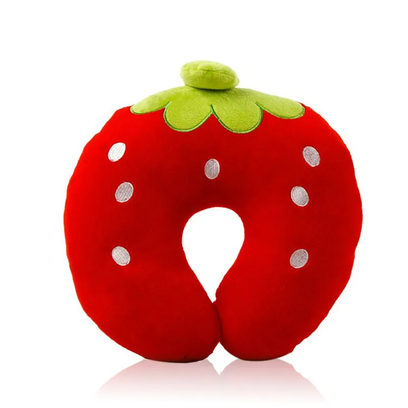 Strawberry Мягкий U-образный Плюшевые сна подушка с защитой для шеи офисные подушки милые подушки для путешествий для детей/взрослых - Цвет: Strawberry