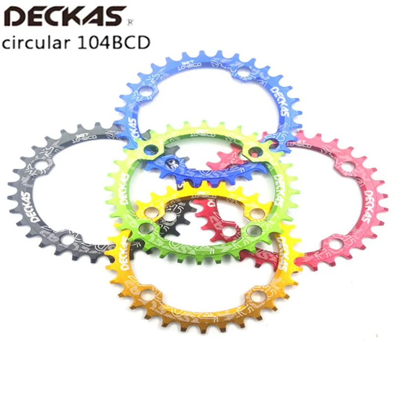 DECKAS 104 Bcd 32/34/36/38 T round Mountain Bicycle Crank Aluminum Toothed Wheel Hollow Crown Proper Repair 9 S 10 S 11 S