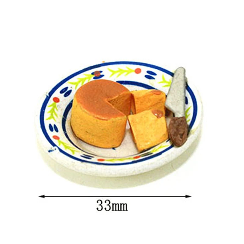 

2Pcs/Set 1/12 Scale Miniature Dollhouse Pretend Food Miniature Cheese Cake Set For Dollhouse Decor Toys For Children Toy