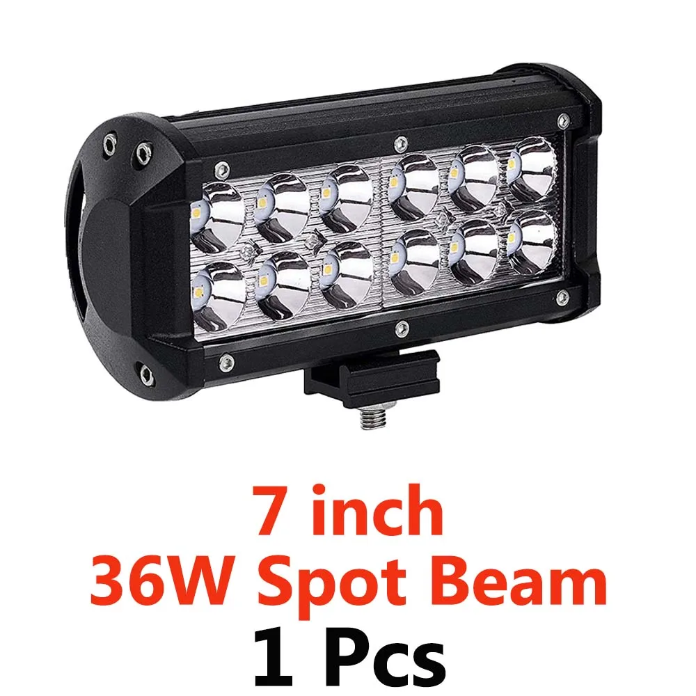 1pcs 36w Spot Beam 4, 7, 9, 12 лет 17 дюймов светильник бар рабочий светильник светодиодный бар светильник автомобиля 12v светодиодный бар для грузовиков ATV внедорожник балки 4x4 УАЗ пятно/Наводнение туман светильник - Цвет: 1pcs 36w Spot Beam