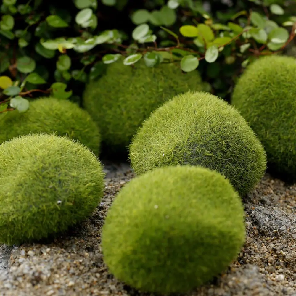 Синтетическая смола зеленый мох шар 3 размера Marimo аквариумное растение Cladophora подводный аквариум орнамент