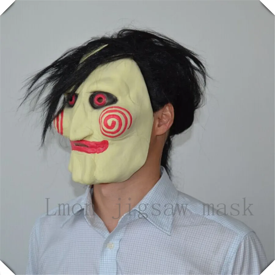 Halloween Party Cosplay Saw Billy Jig Tobin Bell Jigsaw Head Mask With Hair Costume Free Shipping | Дом и сад