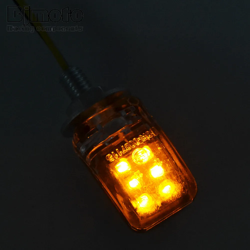 

BJMOTO Pair 6 LED Amer Motorcycle Turn Signal Light 12V Auto Lamps Bulbs Styling Screw Bolt Flasher Light Bulb For Universal