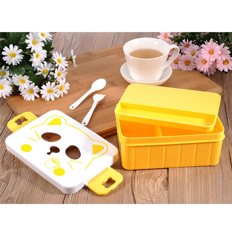 1 шт. пластиковый милый кот лицо пищевой контейнер для хранения фруктов