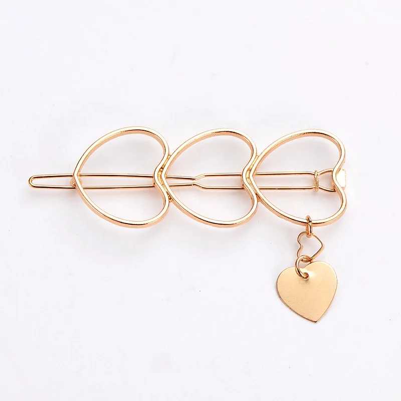 Korean version of the girl heart alloy clip bangs love five-pointed star hair accessories simple hairpin | Украшения и аксессуары