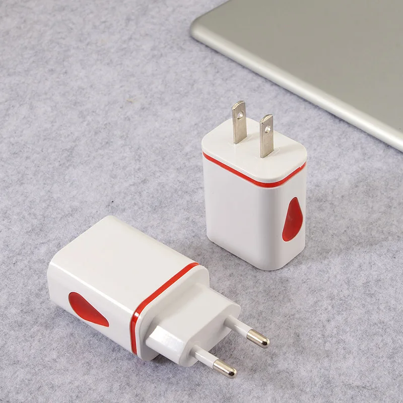 1 шт. новое зарядное устройство LED 5В 2.1A адаптер 2 USB прочный умный ABS для