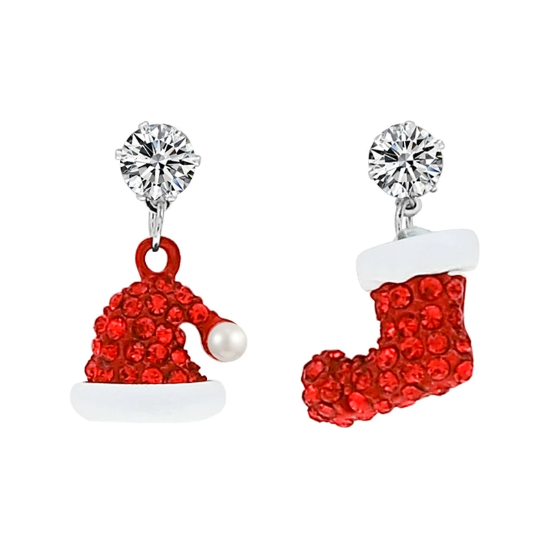 Серебряные серьги 925 пробы женские теплые Романтические Рождественские сережки