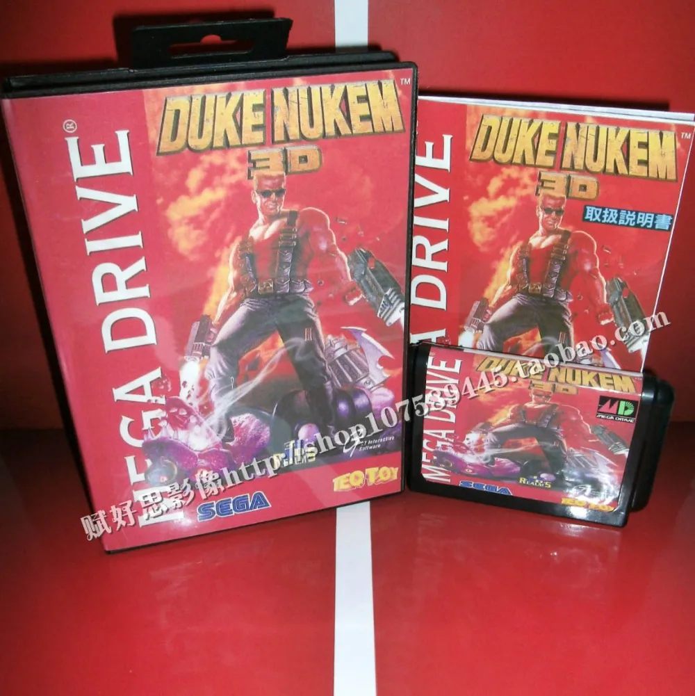 Sega MD игра Duke nukem 3D с коробкой и руководством для 16 бит игровой картридж Megadrive бытие