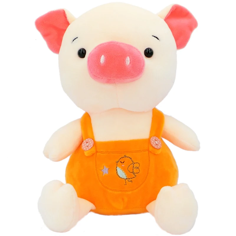 23CM Cartoon Pig Plush Toys Stuffed Animals Kawaii piggy wear bib Claw Machine Doll Birthday Gifts for Baby Children | Игрушки и хобби