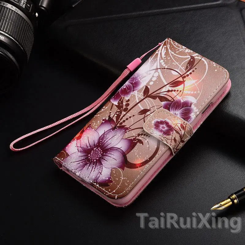Роскошный кожаный чехол-книжка для Huawei P20 Lite чехол с цветком Ascend | Мобильные