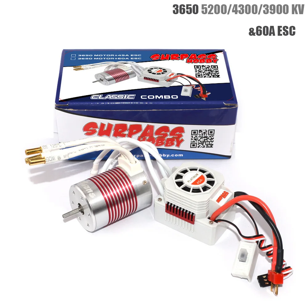 Platinum Waterproof 3650 4300KV 3900KV 5200KV Brushless Motor with 60A ESC Kit for 1/10 RC Car Truck Toy | Игрушки и хобби