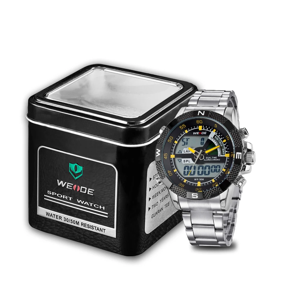WEIDE спортивные мужские аналоговый цифровой дисплей Move men t Авто Дата Будильник