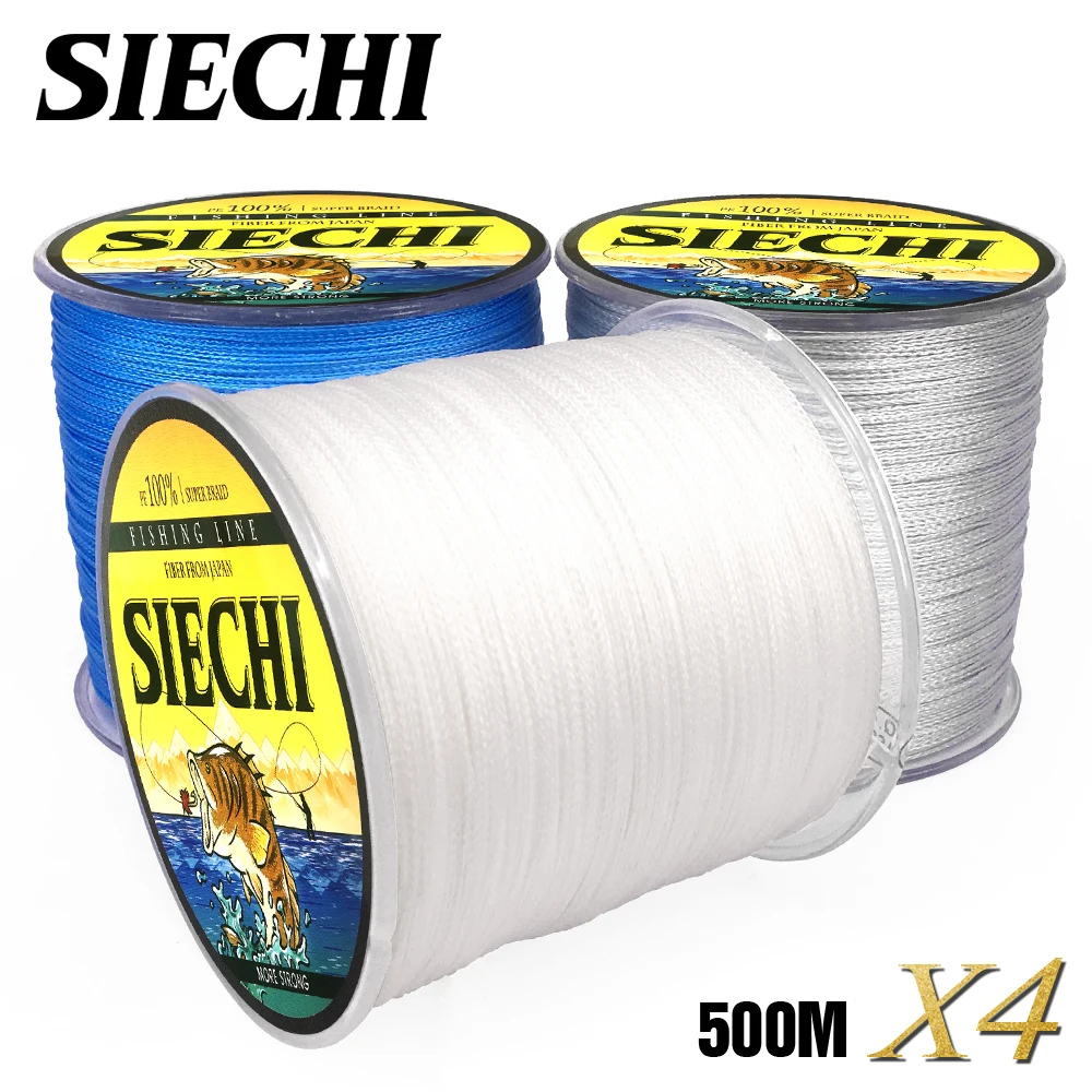 Полиэтиленовая мультифиламентная 4-жильная плетеная рыболовная леска SIECHI 500 м 12-83