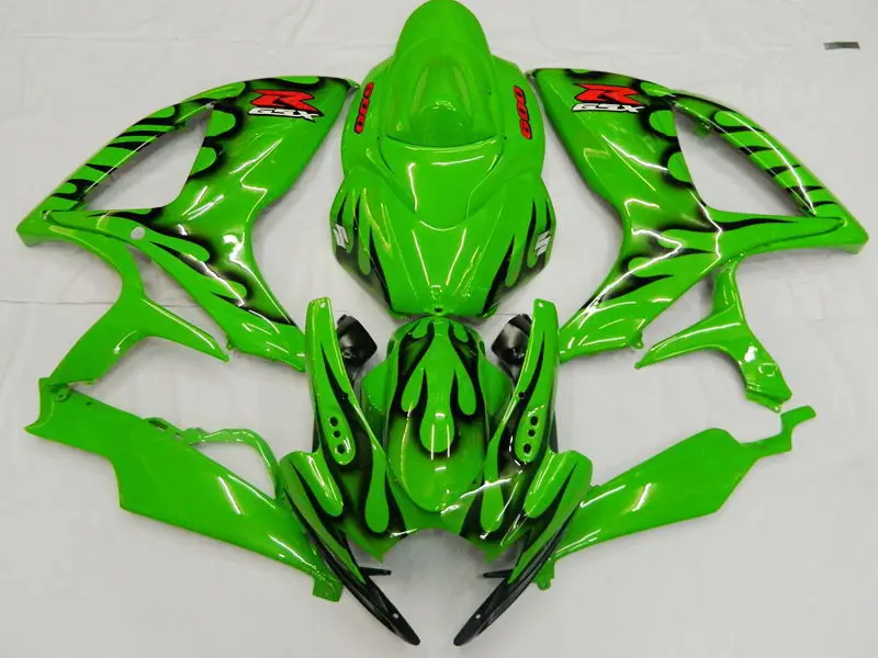 

Fairing kit for SUZUKI GSXR600 750 06 07 Blak Flame Green GSXR600 750 2006 2007 GSXR600 GSXR750 GSXR600 750 K6 06 07+ 7 Gift