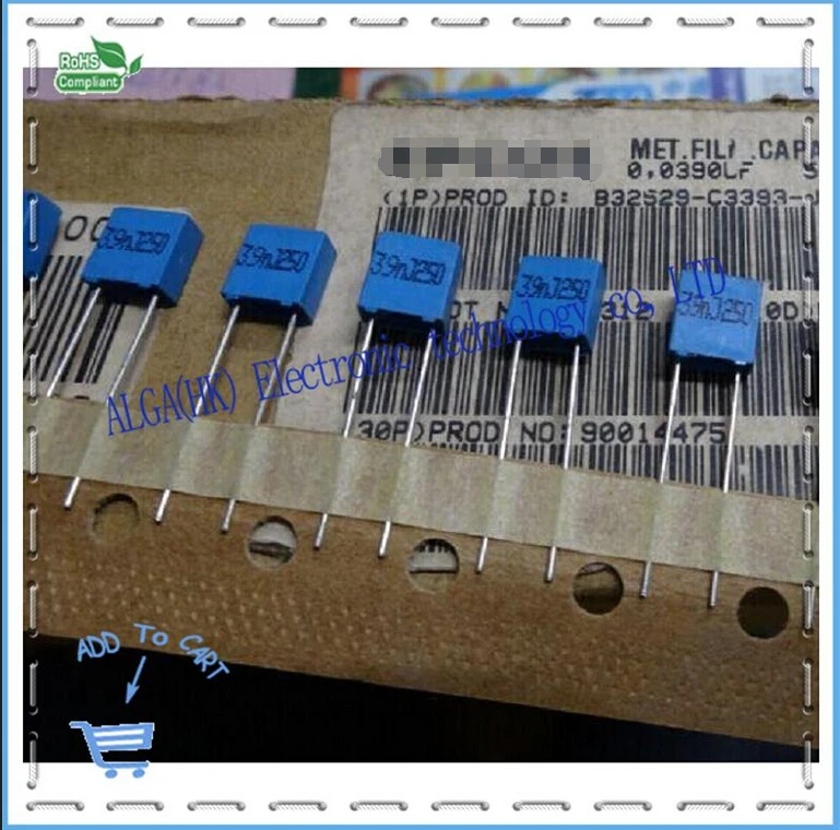 B32529C3393J imported film capacitor 0.039 uf and nf 393 5% of the 250 v p5