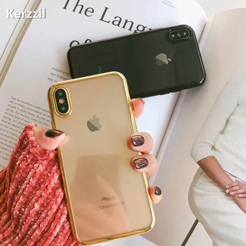 Силиконовый прозрачный мягкий чехол Kerzzil для iPhone X 10 6 S s 6Plus 6splus чехлы 7 8 8Plus тонкий