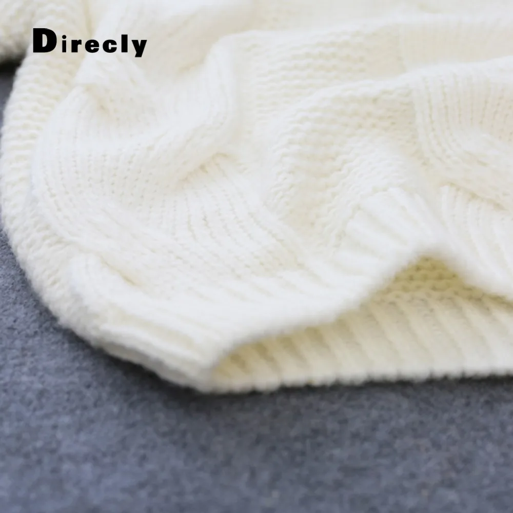 

Direcly2018 autumn and winter new sweater ladies high collar short thick sweater women's warm solid color twist loose sweater