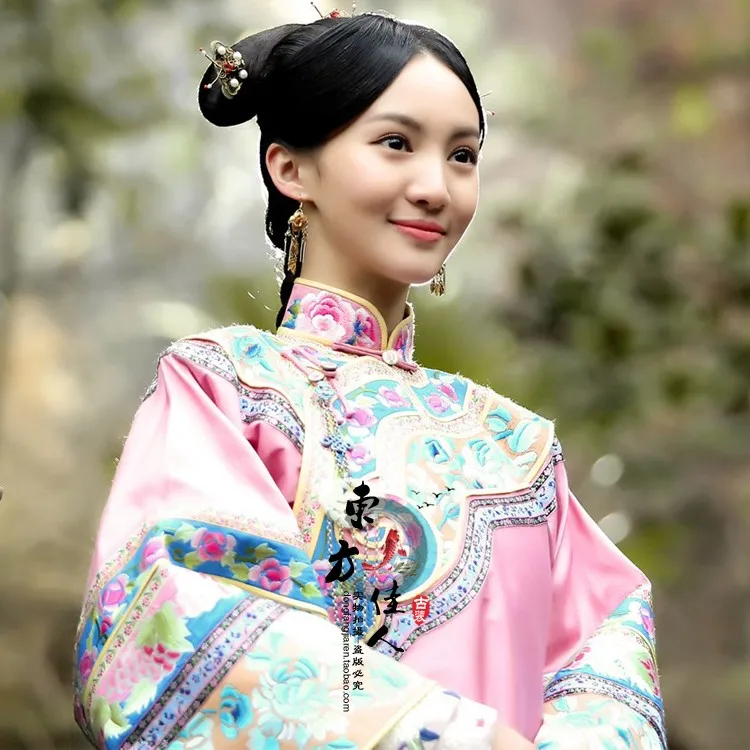 ТВ Play Monster Killer Wu Xin Fa Shi актриса такой же дизайн Розовая вышивка Qifu Qing Dynasty костюм принцессы