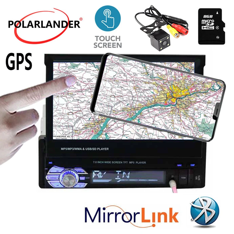Автомагнитола 1 din MirrorLink 7 дюймов сенсорный экран Авторадио Bluetooth стерео FM USB TF