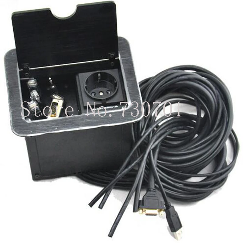 2019 столов в переговорной блок подключения EU AC Мощность розетки и HDMIx2/USBx1/RJ45x2/3.5mmx1
