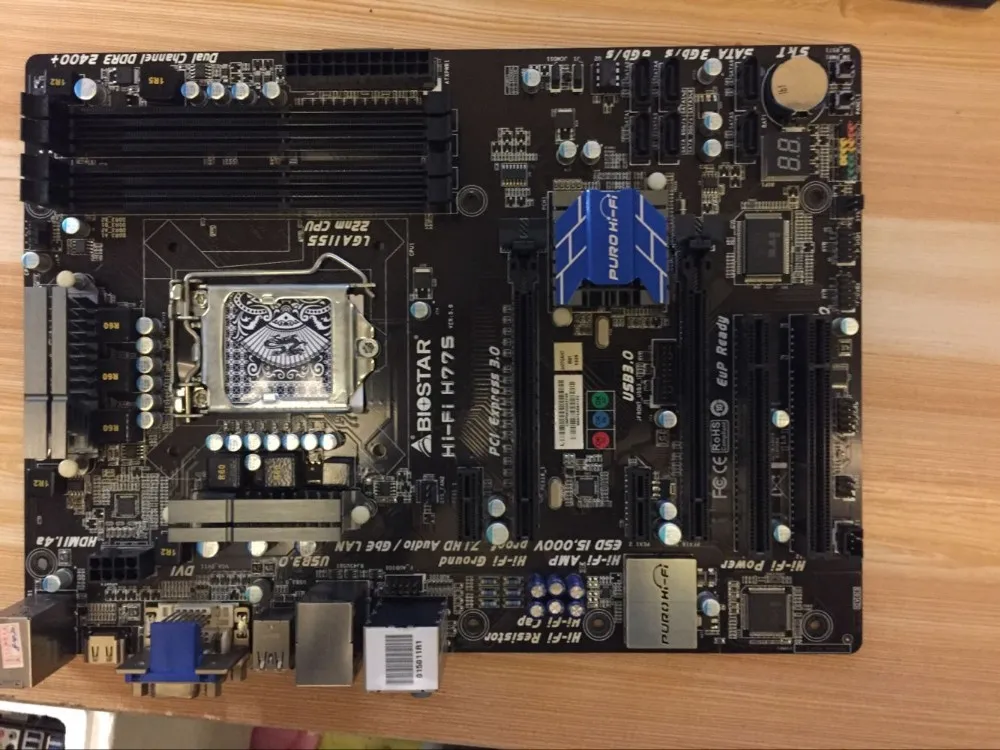 Материнская плата H77 1155 б/у оригинальная BIOSTAR Hi Fi H77S USB3.0 SATA3 (вместо P8H77 V M LE PRO и