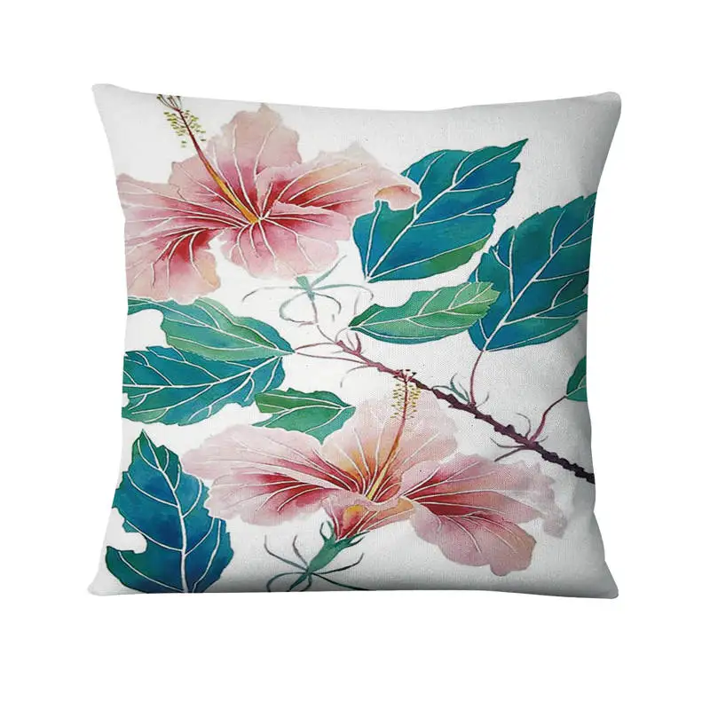 Акварель растений цифровые печатные наволочка китайская живопись цветы