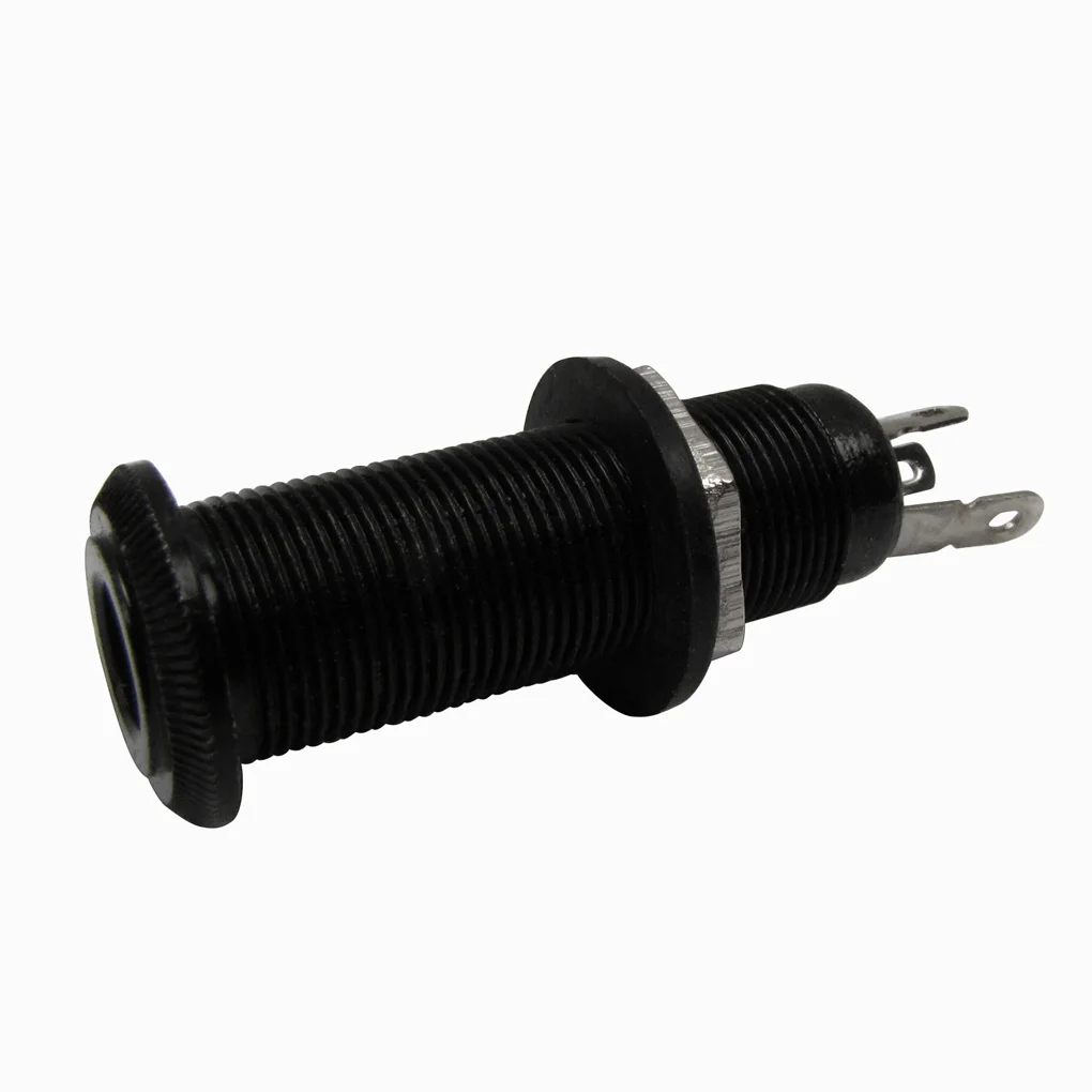 NEW 1pcs Electric Guitar Jack 1/4" 6.35mm Threaded Cylinder Output Input Plug Socket Black | Спорт и развлечения