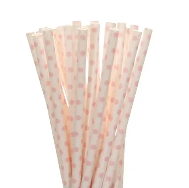 White Pink Dot 25 шт./лот, фольгированные золотые, розовые бумажные соломинки для детей, декоративные вечерние товары для дня рождения, свадьбы, праздника, Микки, Минни Маус, кекс, флаг - Цвет: White Pink Dot