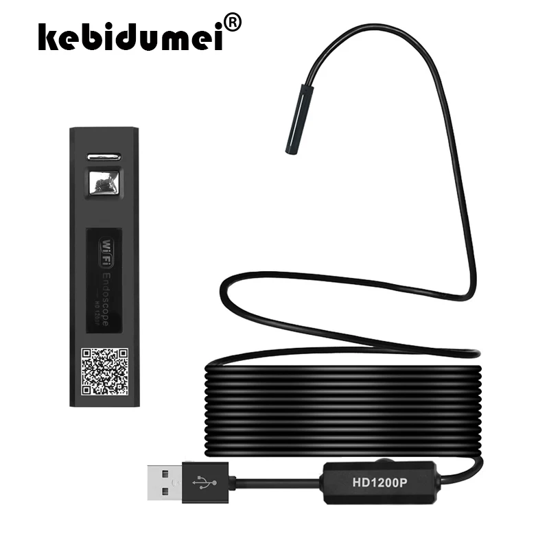 WI FI эндоскоп F150 мини Камера HD 1200P 2 5 м 8 шт. LED лампа Водонепроницаемый жесткий