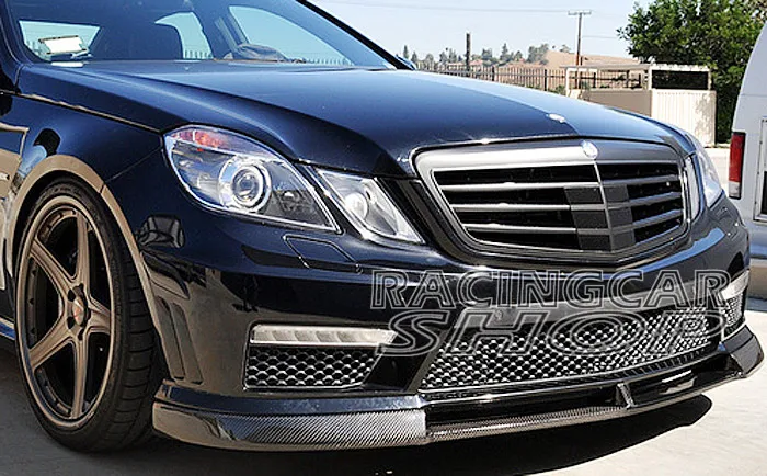 REAL CARBON FIBER V TYPE FRONT LIP SPOILER FOR BENZ W212 E-CLASS E200 E260 E300 E350 E550 E63 AMG BUMPER M045 | Автомобили и