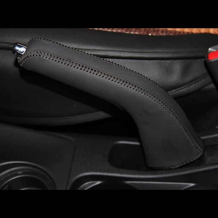 black stitch Оплетка на руль для Mitsubishi Lancer EX 10 Lancer X Outlander чехол ppc крышка ручного тормоза чехол для рычага переключения передач - Название цвета: black stitch