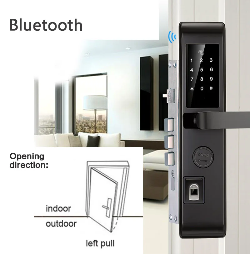 Приложение дистанционное управление Bluetooth шлюз дверной замок Пароль отпечатка пальца замок Противоугонная дверь специальные электронные замки 304 нержавеющая - Цвет: bluetooth