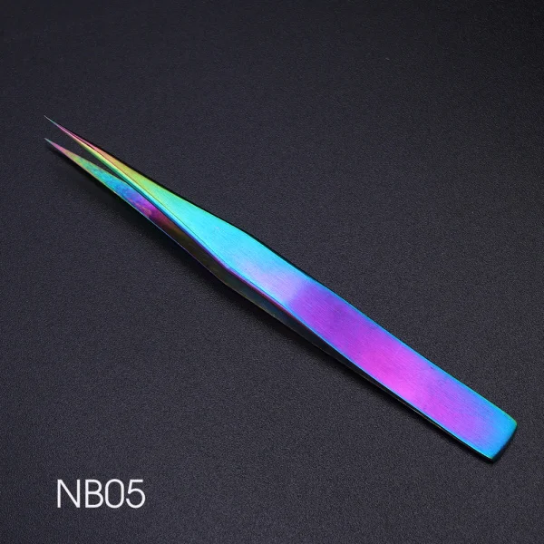 NB05 1 шт. Пинцет для ресниц Хамелеон из нержавеющей стали, изогнутые прямые кусачки для ногтей, стразы для наращивания бровей, инструменты LENB01-07 - Цвет: NB05
