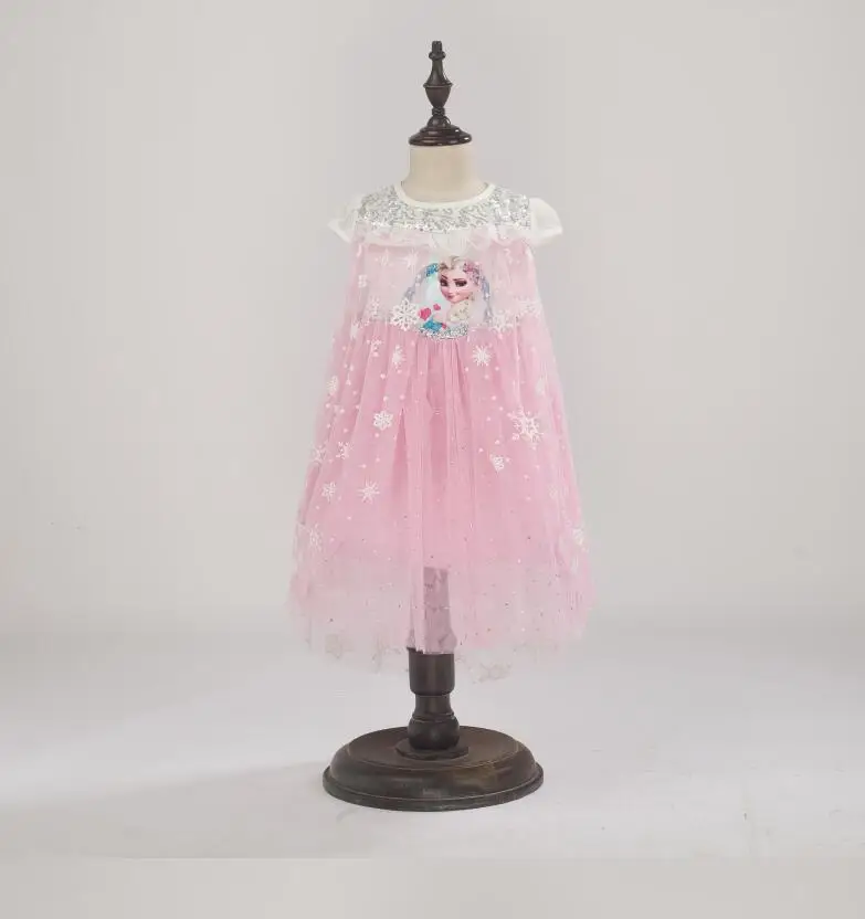 Платье с рисунком из мультфильма «Холодное сердце»; платье Эльзы; vestido branca neve; ажурное платье со стрелками для девочек; Милая принцесса; Детские платья для младенцев; костюмы - Цвет: 1
