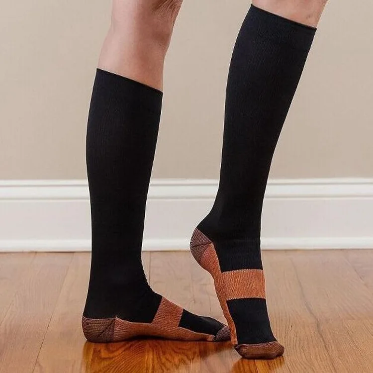 Anti-Fatigue Compression Socks Unisex Foot Pain Relief Soft Miracle Copper Anti Fatigue Magic Support Knee High Meias | Женская одежда