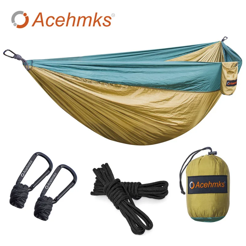 Acehmks Double Hammock Ultralight Parachute Chair With Tree Ropes For Outdoor Camp Hiking Travel Anti-UV 300CM*200CM | Мебель