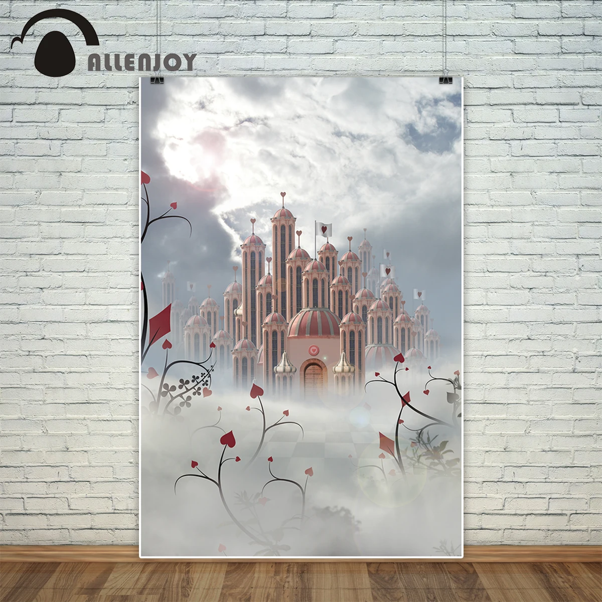 Фон для фотосъемки Allenjoy красное сердце королева дворец растения задний фон