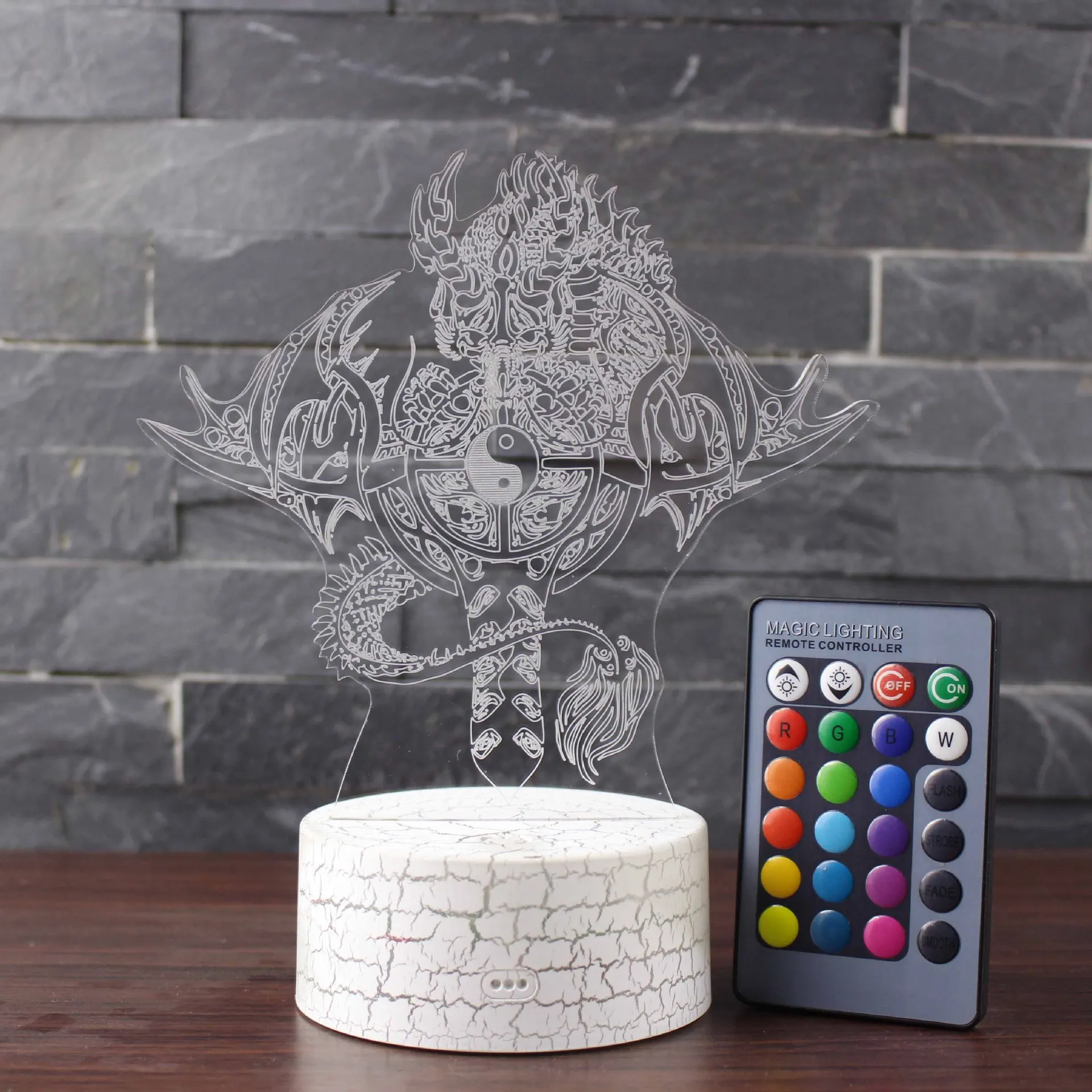 Настольные 3d лампы Bagua Totem для гостиной креативные Usb штекеры семь цветов
