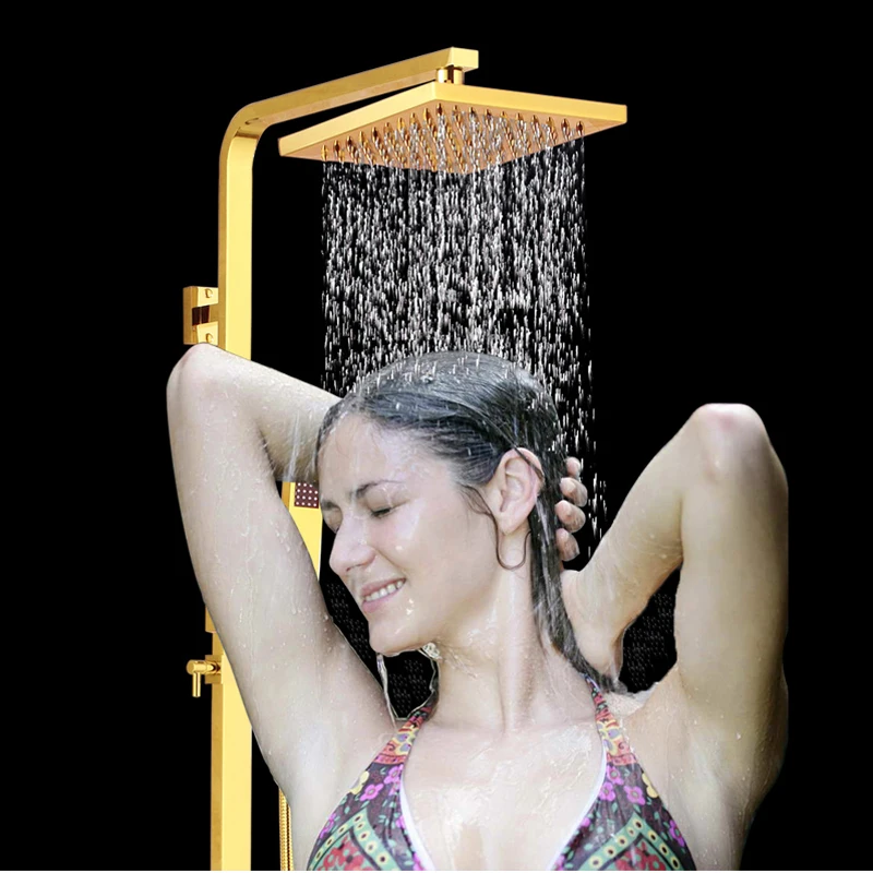 Роскошный латунный золотой душевой кран с одним рычагом 8 &quotСмеситель для дождя