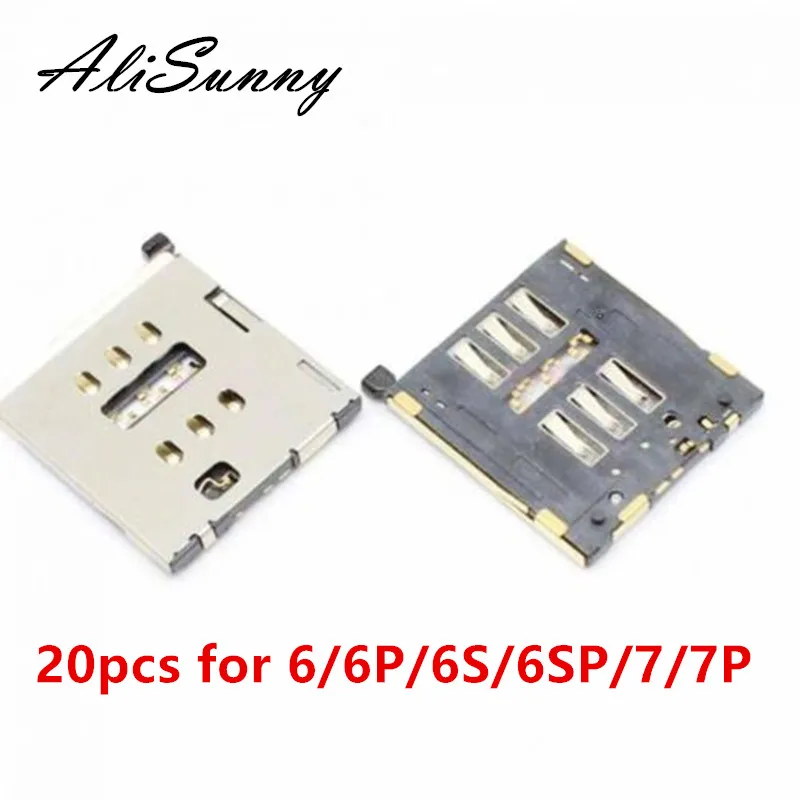 AliSunny 20 шт. лоток для SIM карты Гнездо iPhone 8 7 6 6S Plus внутренний Micro кардридер адаптер