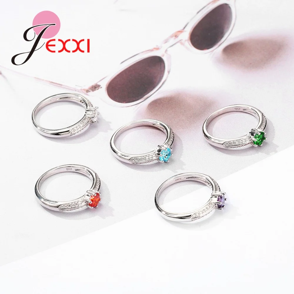 Trendy Pure 925 Sterling Silver Wedding Band Rings Luxury White CZ Cubic Zirconia Engagement Jewelry For Women Men Bijoux | Украшения и
