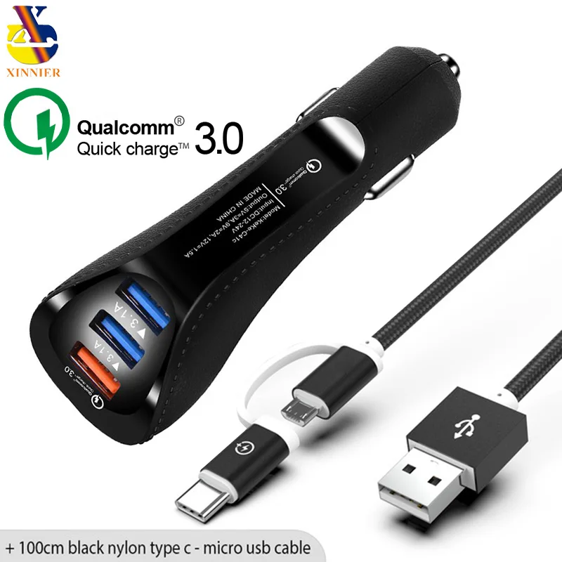 XINNIER 3 порта быстрая зарядка 0 автомобильное зарядное устройство 3.1A USB для iPhone samsung
