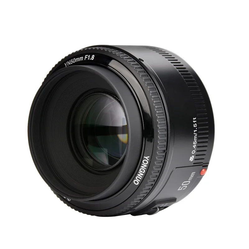 В наличии! YONGNUO YN50mm F1.8 YN EF 50 мм f/1.8 AF объектив YN50 диафрагма Автофокус для Canon EOS
