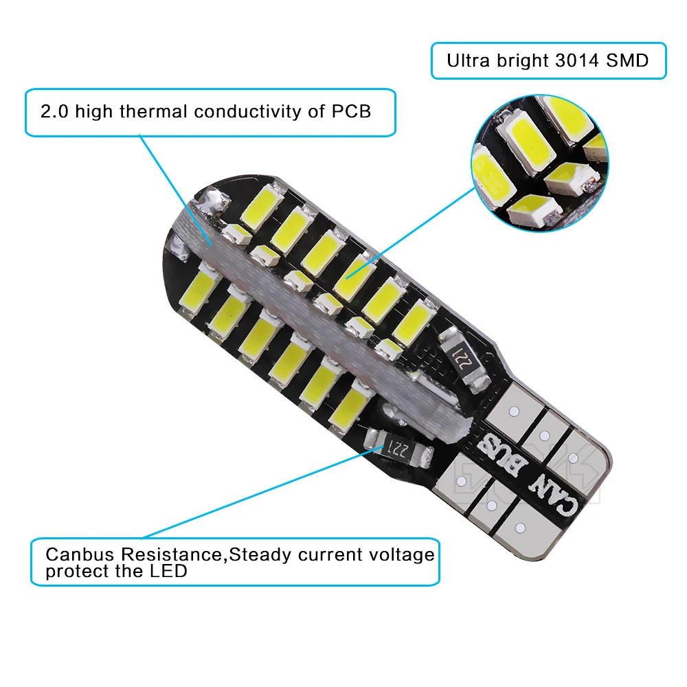 Супер яркий! 10 X T10 led canbus W5W 48led 3014 SMD Canbus NO ERROR 48SMD автомобильные лампы для парковки