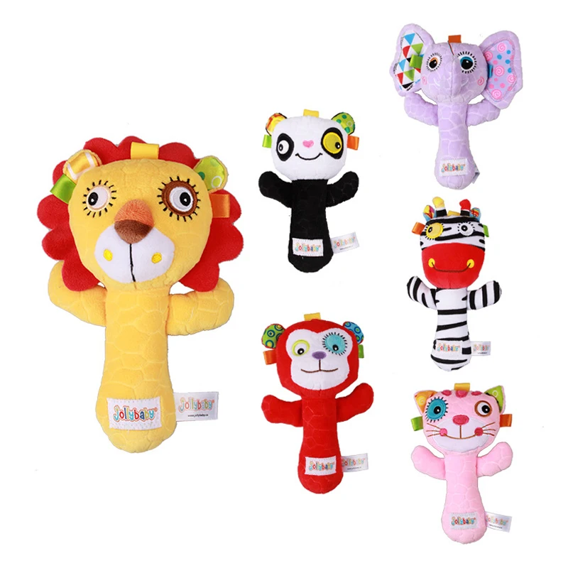 

Cartoon Animal Hand Bell Rattle Toys For Baby Rattle Cute Animal Plush Toy Soft Strollers For Dolls Plush Toys